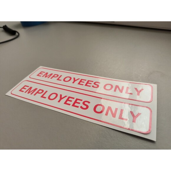 Employees Only Sign Sticker Decal Waterproof Vinyl (2 Pack) - Picture 3 of 5
